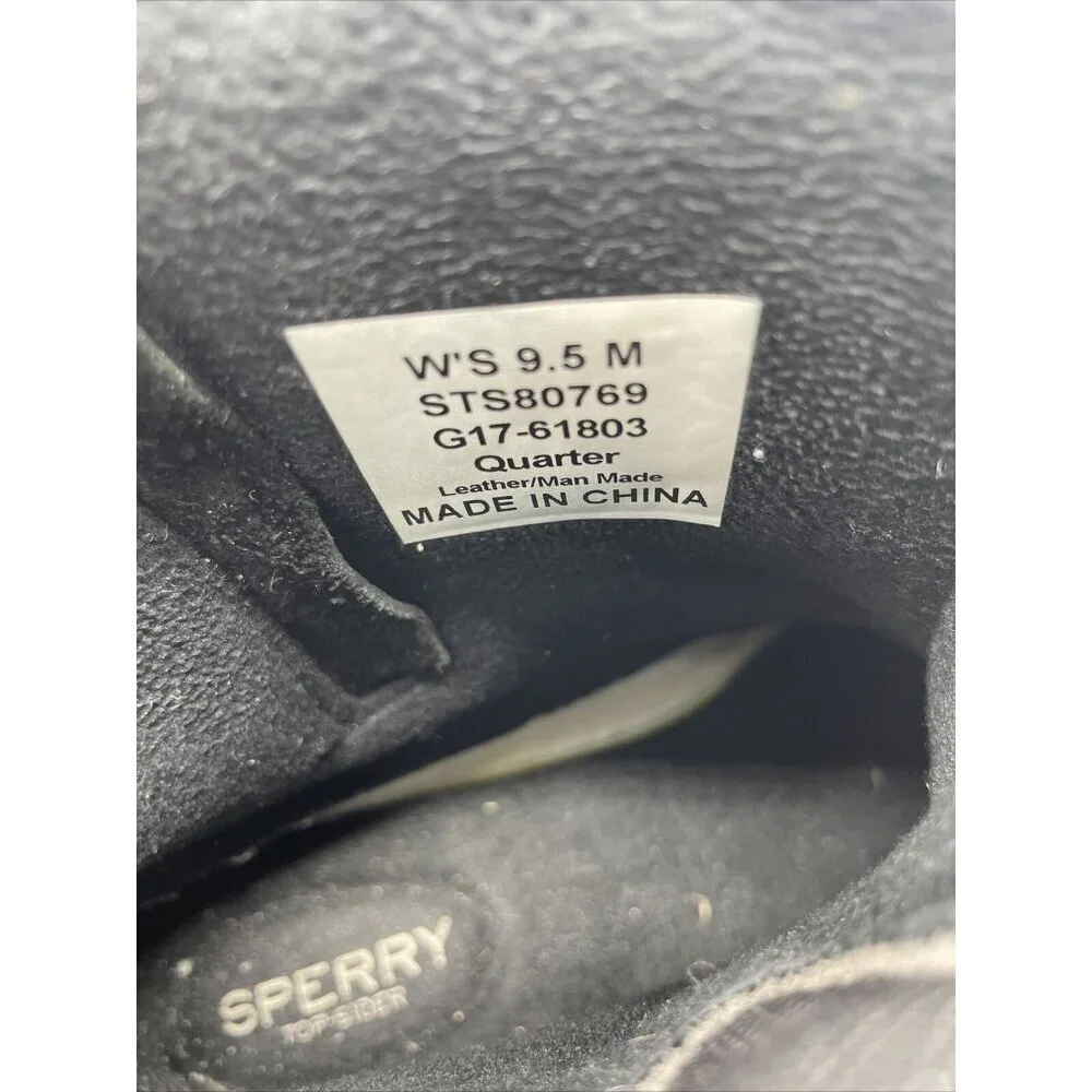 Sperry Top Sider Womens‎ Black Duck Boots Saltwater Leather  Size 9.5